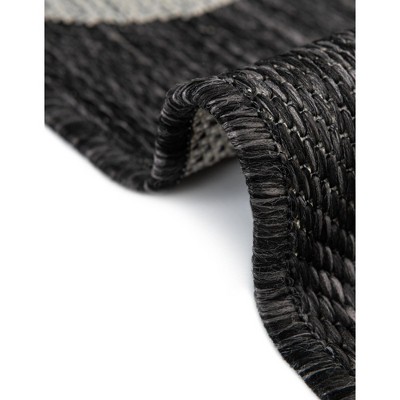 Charcoal Gray 9' x 12' Botanical Outdoor Area Rug