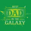 Men's Design By Humans Best Dad In Galaxy Badge By AmusingDesignCo T-Shirt - 2 of 2