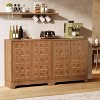 Tribesigns Sideboard Buffet Cabinet with Storage, 57.5-Inch Farmhouse Wood Credenza Storage Cabinet with Doors, Walnut - 3 of 4