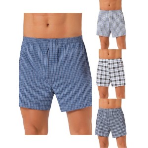 INSPIRE CHIC Men's 4 Pack Classic Plaid Pattern Boxer Shorts Underwear - 1 of 4