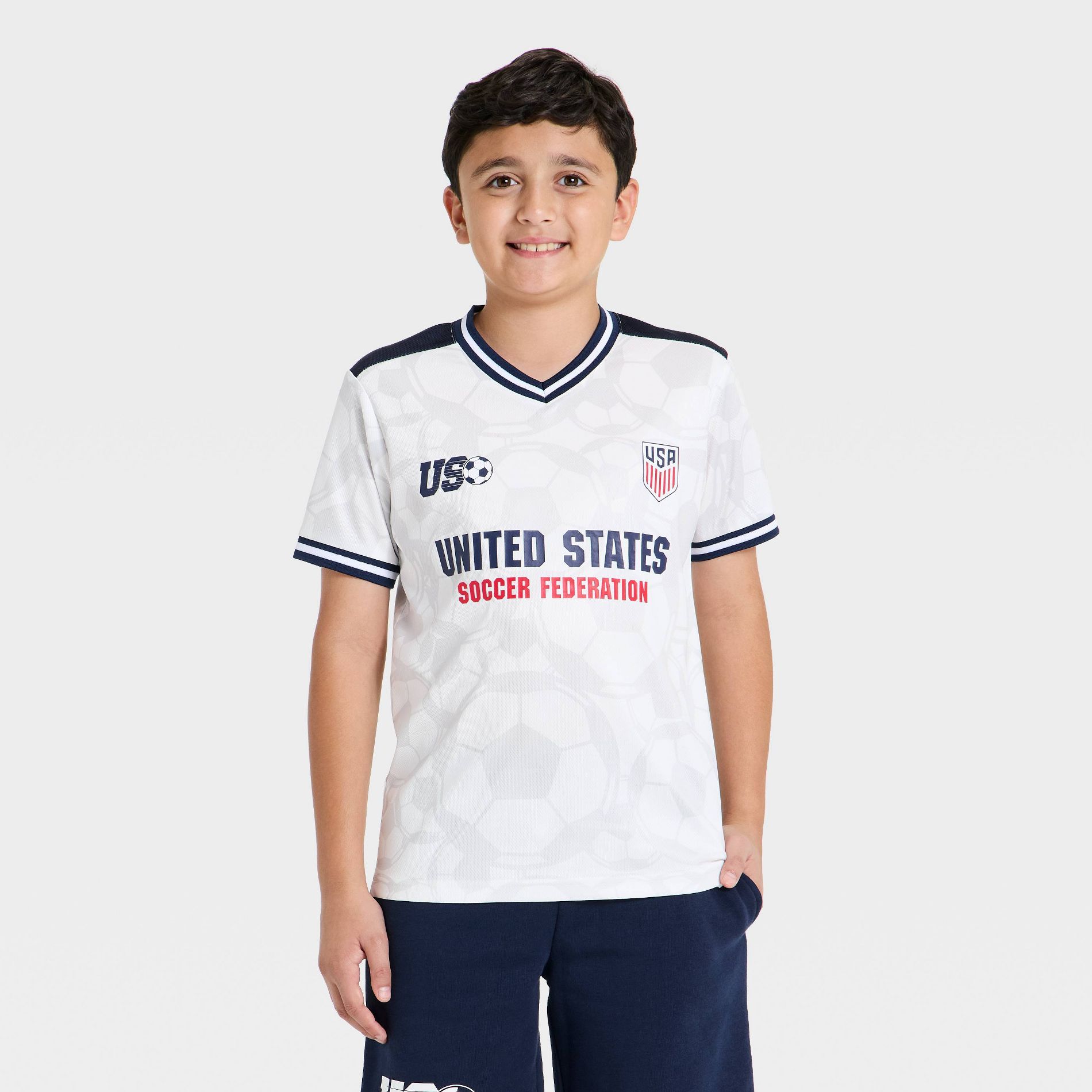 Boys' United States Soccer Federation Short Sleeve Jersey - White