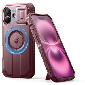 Dexnor for iPhone 16 Case with Slide Camera Cover & Adjustable Kickstand, Magnetic Rugged Shockproof Bumper Cases Magnetic Cover - 1 of 1
