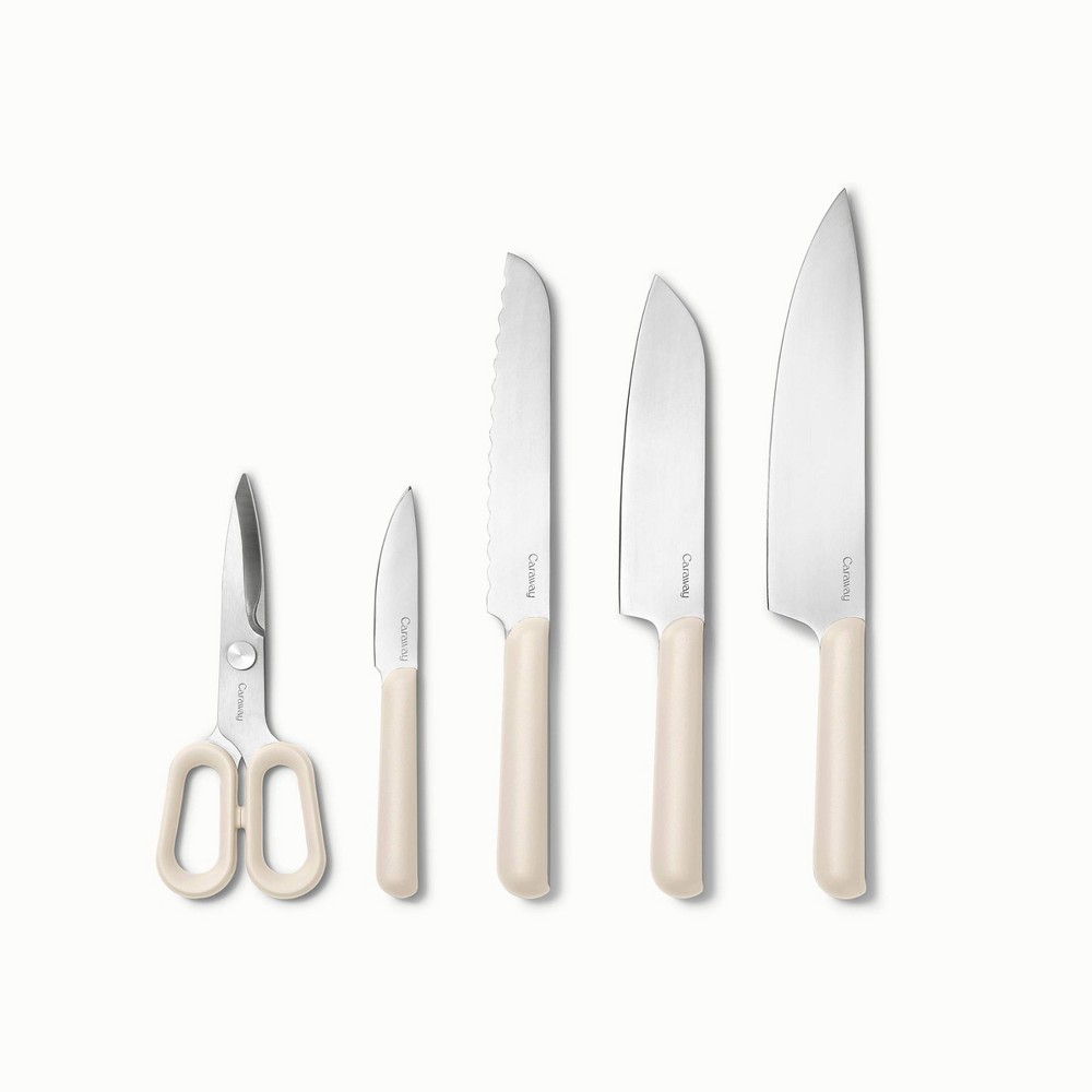 Caraway Home 5pc Knife Set Cream
