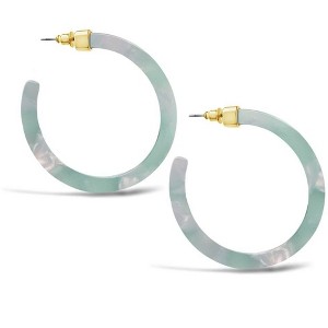 SHINE by Sterling Forever 2" Resin Stud Hoop Earrings - 1 of 3