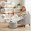 Fluffy Accent Reading Chair with Ottoman   | COLAMY - 3 of 4
