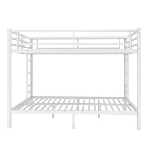 Bellemave Queen Over Queen Bunk Beds for Adults,Heavy Duty Adult Bunk Beds,Metal Bunk Bed Queen Size with 2 Ladders,Noise-Free,White - 1 of 3