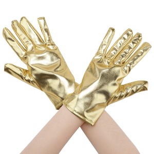 INSPIRE CHIC Women's Metallic Full Finger Wrist Length Gloves - 1 of 4
