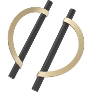 attop 6 Pack Matt Black and Nickel Cabinet Pulls - 1 of 4