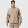 Anna-Kaci Active Men's Oversized Quarter Zip Pullover with Drop Shoulders and Ribbed Cuffs for Relaxed Casual Styling - 2 of 4