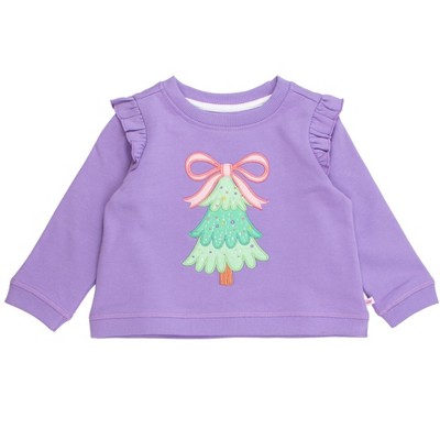 RuffleButts Girls Applique Flutter Sweatshirt