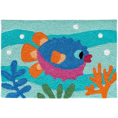 Jellybean Funny Fish Lips Doormat, 20" x 30" – Whimsical Ocean Accent Rug with Bold Fish Design for Indoor or Outdoor Entryways