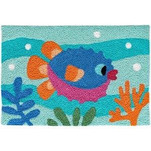 Jellybean Funny Fish Lips Doormat, 20" x 30" – Whimsical Ocean Accent Rug with Bold Fish Design for Indoor or Outdoor Entryways - 1 of 3