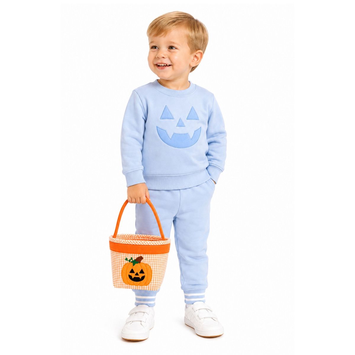 Bits & Bows Unisex Petite Pumpkin Halloween Tote, Orange - thumbnail 2