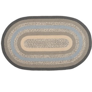Earth Rugs Oval Braided Rug in Charcoal, Gray, and Ivory – Neutral Jute Accent Mat - 1 of 3