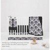 Bacati - Classic Damask Black/Grey/White 4 pc Crib Bedding Set with Diaper Caddy - 3 of 4