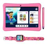 Contixo Kids Tablet K102 Bundle With Smart Watch, 10-inch Hd, Ages 3-7 With Camera, Parental Control, 32gb, Wifi, Learning Tablet