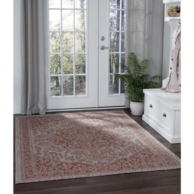 Area Rug Ultra-Thin Moroccan Area Rug Non-Slip Non Shedding Area Rug Low-Pile Indoor Outdoor Throw Rug