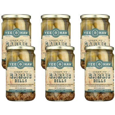 Yee-Haw Pickle Co. Giddy Up Garlic Dills Pickle Spears - Case of 6/24 oz