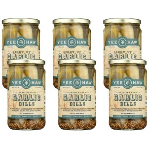 Yee-Haw Pickle Co. Giddy Up Garlic Dills Pickle Spears - Case of 6/24 oz - 1 of 4