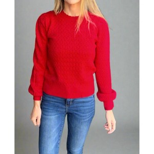 Women's Scallop Hem Puff Sleeve Sweater - &merci - 1 of 3