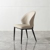 Modern Dining Chairs Set of 2,Dining Room Chair with Metal Legs Upholstered PU Kitchen Chair-The Pop Home - 2 of 4