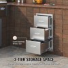 VEVOR Outdoor Kitchen Drawers 16\" W x 28.5\" H x 20.5\" D, Flush Mount Triple Access BBQ Drawers Stainless Steel with Handle, Silver - 4 of 4