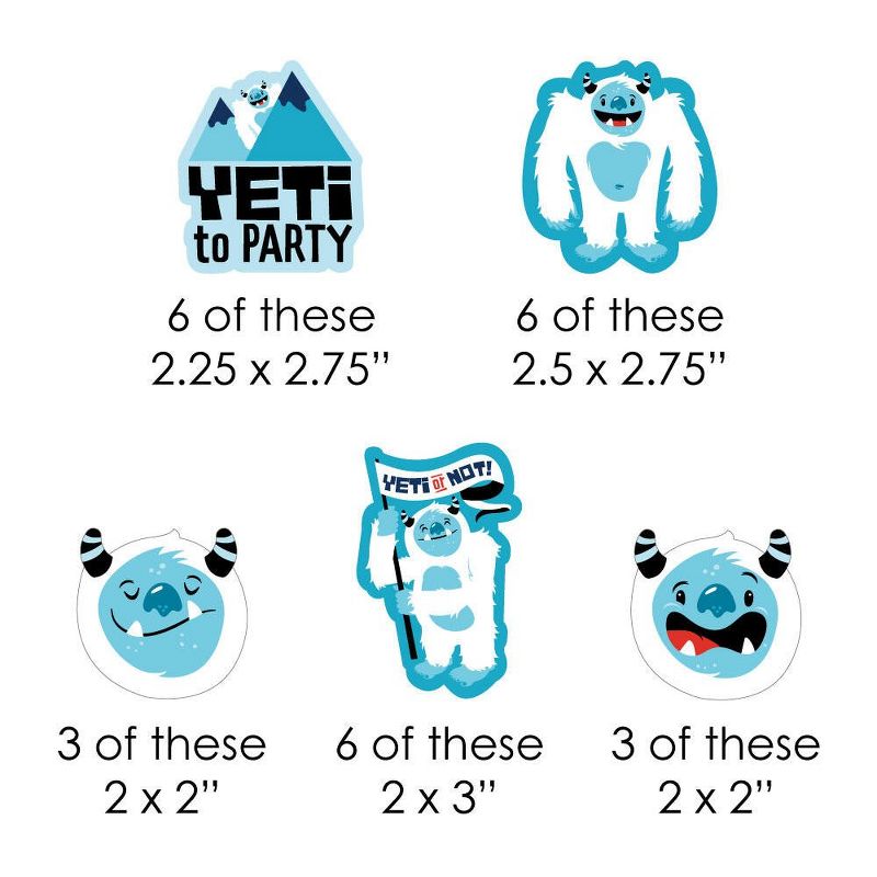 Big Dot of Happiness Yeti to Party - DIY Shaped Abominable Snowman Party or Birthday Party Cut-Outs - 24 Count, 3 of 8