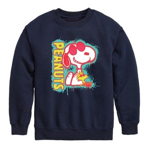 Boys' - Peanuts - Peanuts Snoopy Woodstock Graphic Long Sleeve Fleece Sweatshirt - 1 of 4