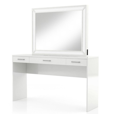 VC 3 DRAWER VANITY TABLE - WHITE TOP - OPTION TO ADD MIRROR