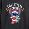 Women's - Lilo and Stitch - Christmas Crew Lightweight French Terry Wide Neck Long Sleeve Shirt - 2 of 4