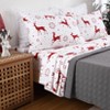 Coucheta Christmas Flannel Bed Sheet Set, 100% Cotton Holiday Sheets, Deep Pocket Fitted Sheet, Soft Warm Brushed Design - 3 of 4