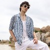 Campus Sutra Men Men's Navy Blue & Ivory White Ombre-Striped Oversized Shirt - 2 of 4
