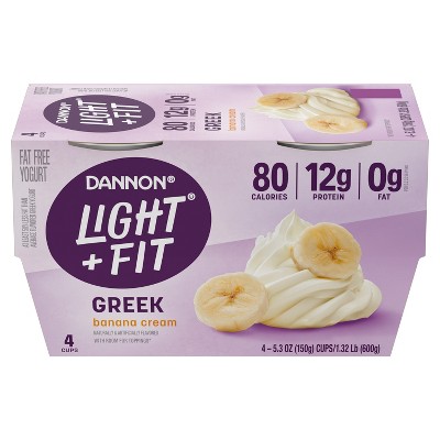 Light + Fit Nonfat Gluten-Free Banana Cream Greek Yogurt - 4ct/5.3oz Cups_6