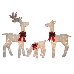 Season's Designs Christmas Snowy Tinsel Deer Assortment W/ Led Ligh - 1 of 1