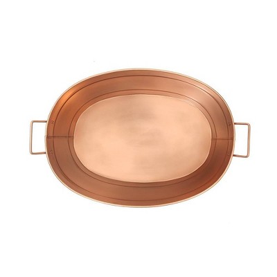 24" Copper Plated Oval Galvanized Tub with Handles