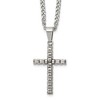 Chisel Stainless Steel Polished Woven Cross Pendant on a 22" Curb Chain Necklace - 2 of 4