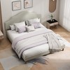 KTMBDW Bed Frame Upholstered Platform Bed with Adjustable Headboard, Soft Fabric, Retro Style Platform Bed No Box Spring Needed, Beige - 3 of 4