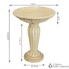 Sunnydaze Outdoor Glass Fiber Reinforced Concrete Patio Garden Grecian Column Style Bird Bath - 20" - Antique White - 3 of 4