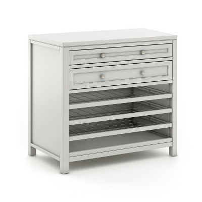 Gray Wooden Kids' Art Storage with Drying Racks