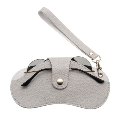 Unique Bargains PU Leather Glasses Case Holder with Wrist Lanyard 7" x 4"