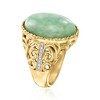 Ross-Simons Jade Ring With Diamonds in 18kt Gold Over Sterling - 3 of 4