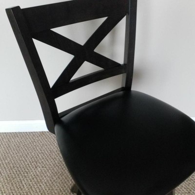 Felicity Commercial Grade Wood Classic Crossback Swivel Counter Height Barstool with Padded, Upholstered Seat