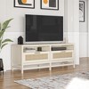 Ameriwood Home Lennon TV Stand for TVs up to 60", Ivory Oak and Faux Rattan - 3 of 4