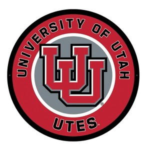 Evergreen Ultra-Thin Edgelight LED Wall Decor, Round, University of Utah- 23 x 23 Inches Made In USA - 1 of 4