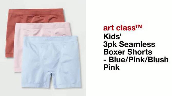 Kids' 3pk Seamless Boxer Shorts - art class™ Blue/Pink/Blush Pink , 2 of 4, play video