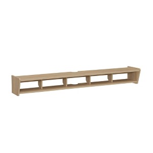 65" MDF Modern Wall-Mounted Floating TV Stand with Open Cubbies, Cord Management, and Minimalist Design for Living Room and Bedroom - 1 of 4