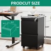 Mlezan Drawer File Cabinet: Mobile, Lockable, with Wheels. Fully Assembled, White Metal Cabinet for A4/Letter/Legal Files, Under-Desk Storage. - 3 of 4