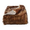 Faux Fur Throw Blanket - 60x70 Hypoallergenic Premium Imitation Chinchilla Fur Cover with Luxurious Fake Mink Back by Lavish Home (Brown) - 3 of 4