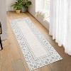 Modern Bordered Runner Rug, Washable Rug with Non-Slip Backing Stain Resistant Indoor Carpet for Kitchen Hallway Laundry Entryway - 3 of 4