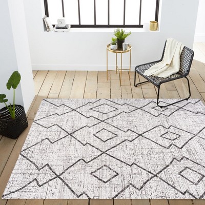 Handmade Black Diamond Trellis Synthetic 5' x 8' Area Rug